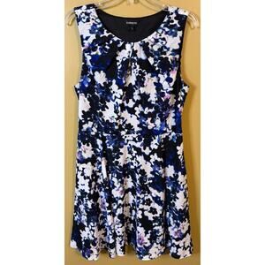 Express Blue Floral Sleeveless Mini Dress‎ Size 12